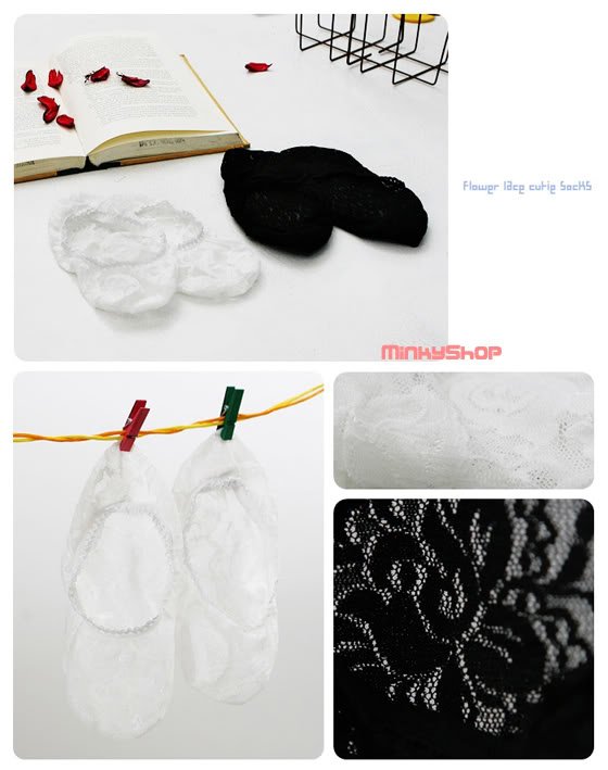 Rose Pattern Lace Footsies